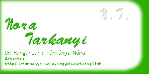 nora tarkanyi business card